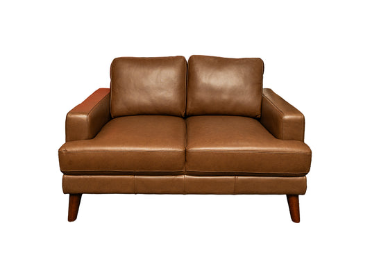 Two Seater Brown Leather Couch